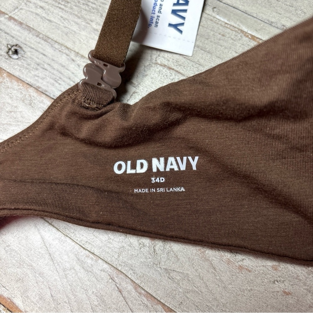 OLD NAVY- Brown Cotton Blend Full Coverage LIGHTLY PADDED-UNDERWIRE-BRA-Sz-34D - Picture 12 of 15